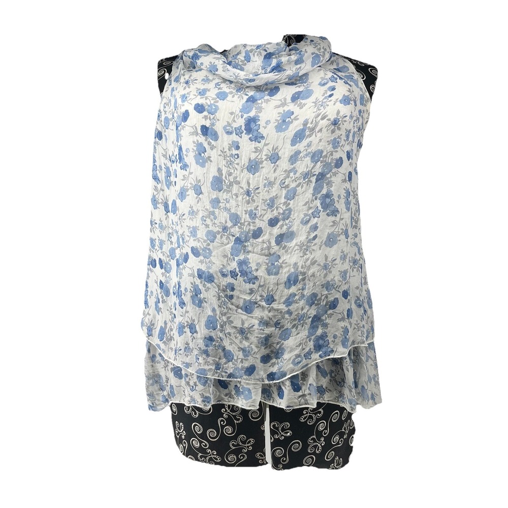 Cosmo Floral Cowl Neck Sleeveless Tunic Top Layering Piece‎ S